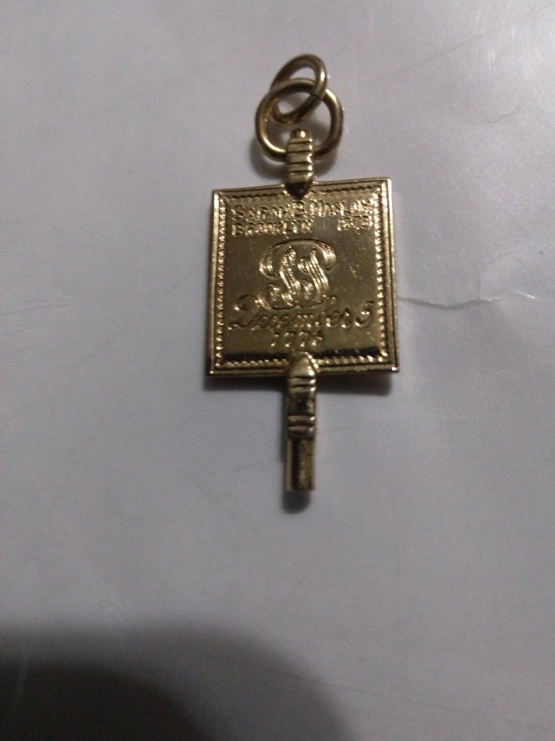 10K Gold Phi Beta Keppa Key Pendant Used