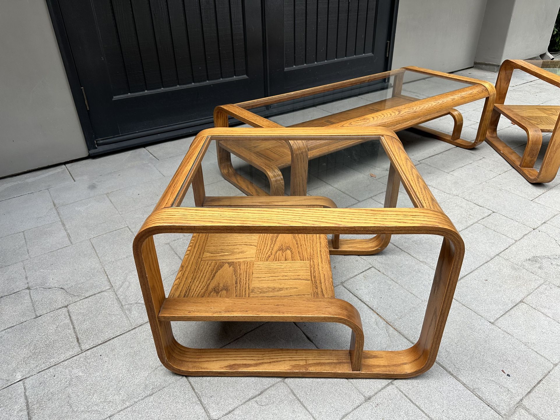 Lou Hodges Style Oak Living room Table Set Of 3