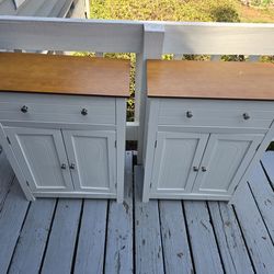 White Wood Top Free Standing Bathroom Storage Cabinet with Large Drawer Nightstands Organizer