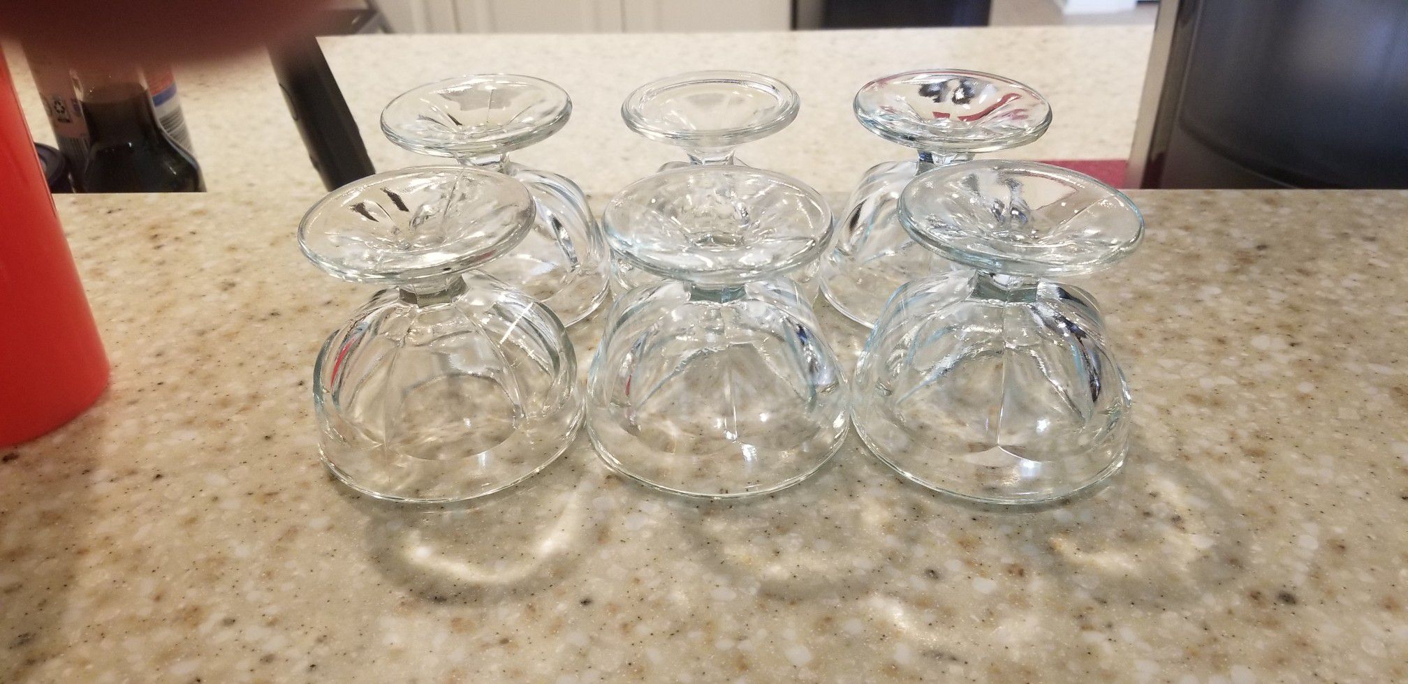 Set of 6 glass ice cream cups