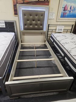 Brand new champagne LED twin bedframe (twin box is required)