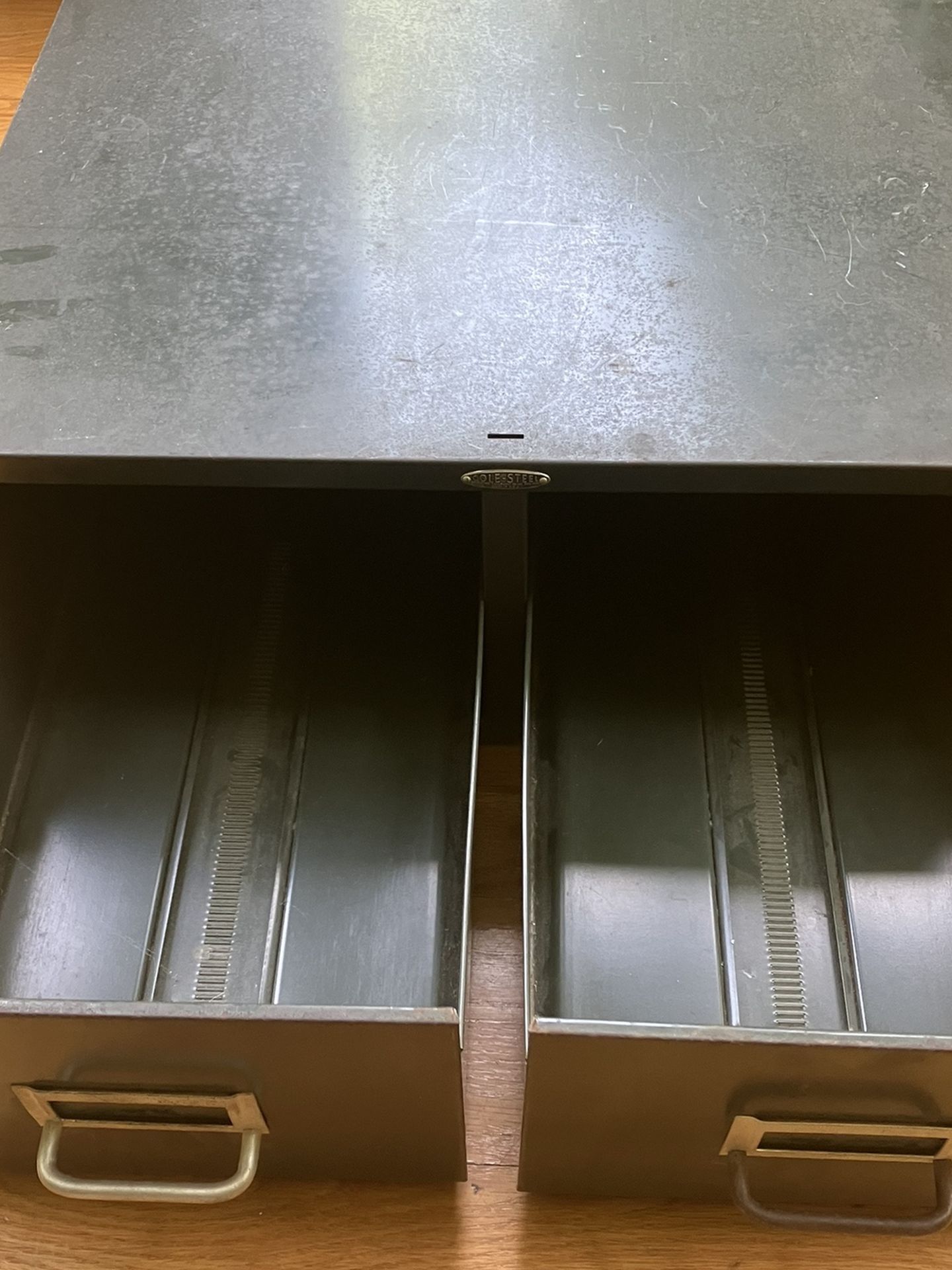 Vintage Cole Steel Two Drawer Metal Filing Cabinet