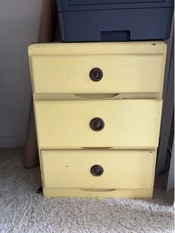 3- Drawer Yellow Nightstand