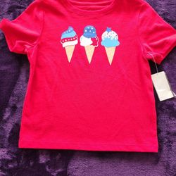 Wonder Nation Red Patrotic Ice Cream Cone Blouse