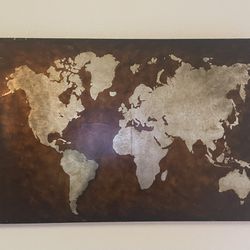 Brown And Gold World Map