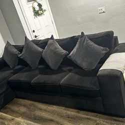 Black Sectional Sofa / Couch 