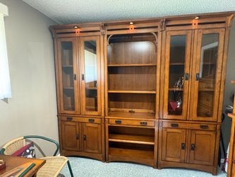 Wood 3-Unit Wall Unit Bookshelf
