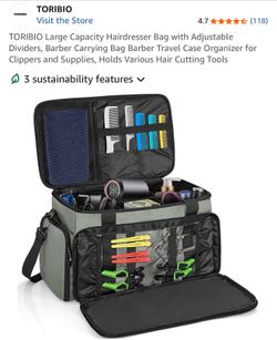 TORIBIO Large Capacity Hairdresser Barber Travel Bag Grey