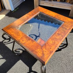 Wood And Glass End / Side Table