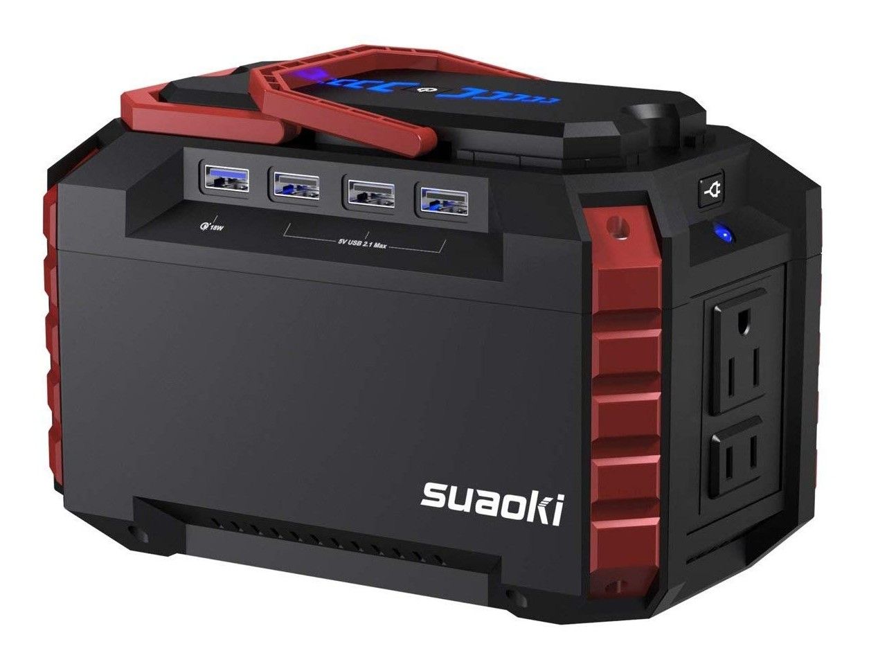 SUAOKI Portable Power Station, 150Wh Camping Generator Lithium Power Supply with Dual 110V AC Outlet, 4 DC Ports, 4 USB Ports