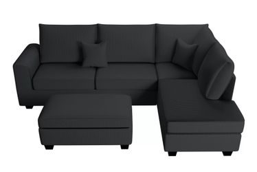 3-Piece Sectional Set - Black Color