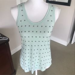 Express Mint Green Studded Top, S