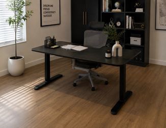 Black L-Shaped Office Desk