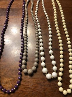 4 Vintage Beaded Necklaces 