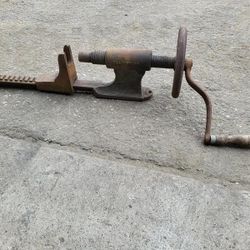 RARE Illinois Iron & Bolt Company No. 1 Horizontal Blacksmith Post Drill 1800s Anvil