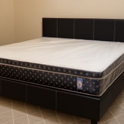 Queen Mattress Come With Bed 🛌 Frame And Free Box Spring - Free Delivery 🚚 Today To Reasonable Distance