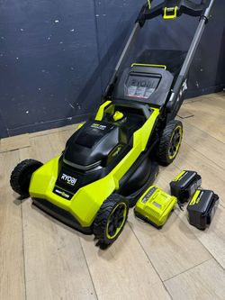 Riobi 40V HP Brushless 21 in.Cordless Walk Behind Multi-Blade Self-Propelled Lawn Mower w/ (2) 6.0Ah Batteries and Charger