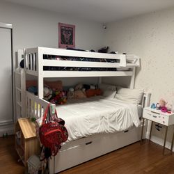 Bunk Bed With Trundle. Full Mattress Included