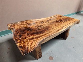 Resin Epoxy Solid Live Edge Coffee Table 