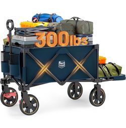 Brand New TIMBER RIDGE 49” Folding Wagon w/ Tailgate – 300LB Capacity