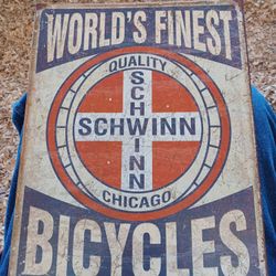 Schinn Bikcycle Metal Sign Great Condition 