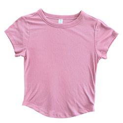 Old Navy Womens XS UltraLite Rib Knit T-Shirt Top Pink
