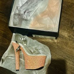 Nib Glitter Dancer/stripper Stilettos 
