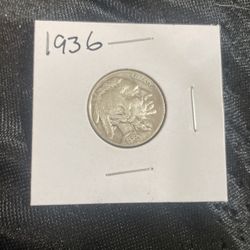 US coin Indian buffalo head 1936
