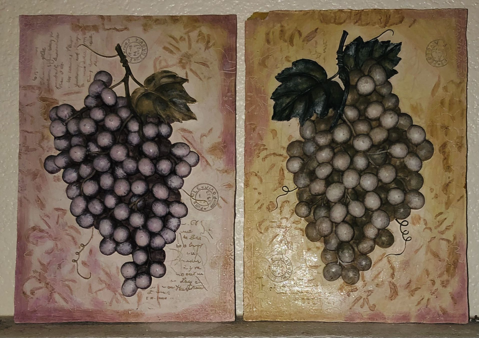 Set Of 2 Grape Wall Pics