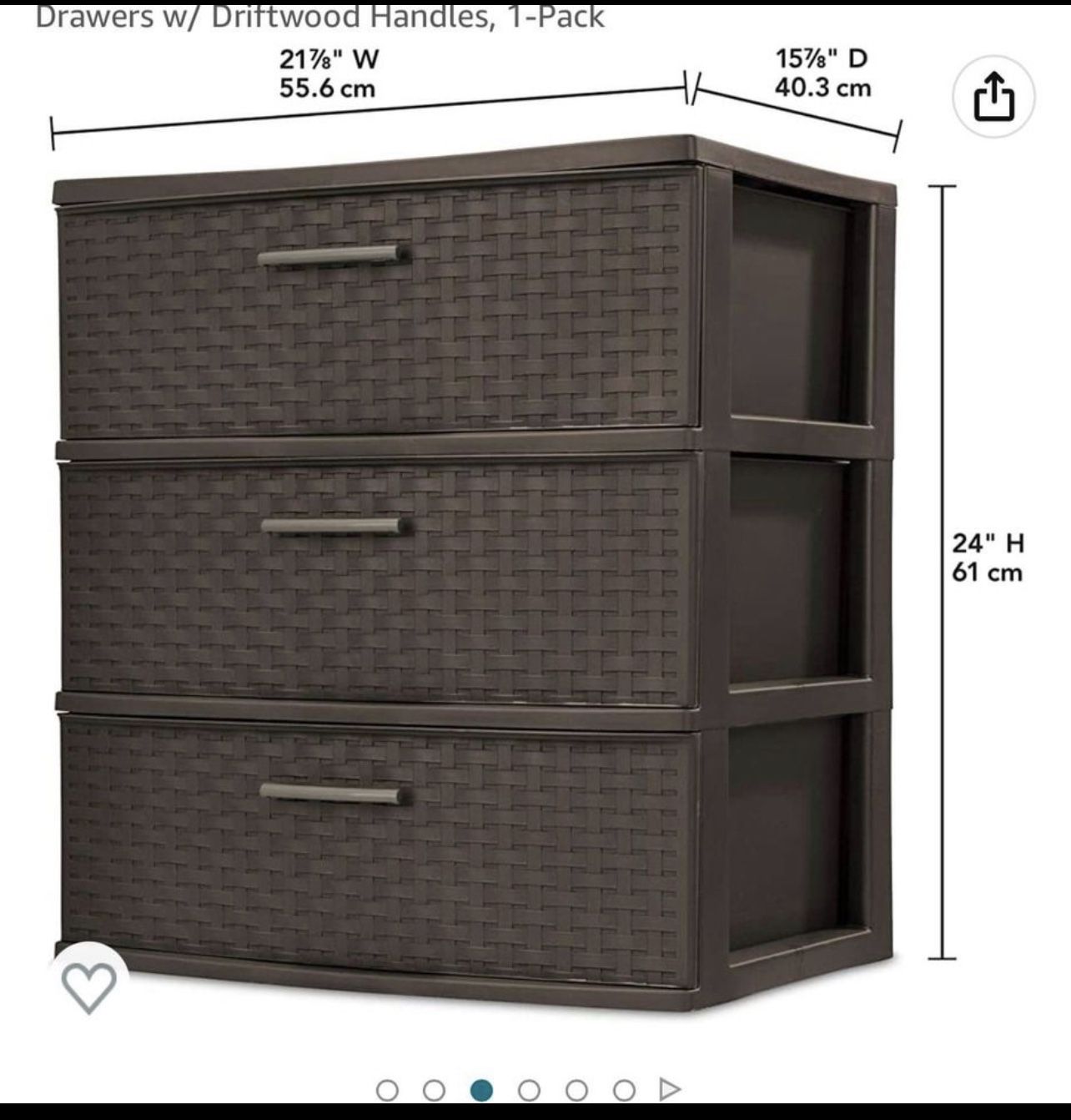 3 Drawer Wide Weave Tower