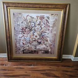 Very Large Framed Floral Print