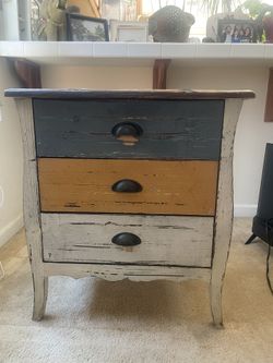 Rustic Vintage 3-Drawer Dresser – Distressed Wood – $125 OBO