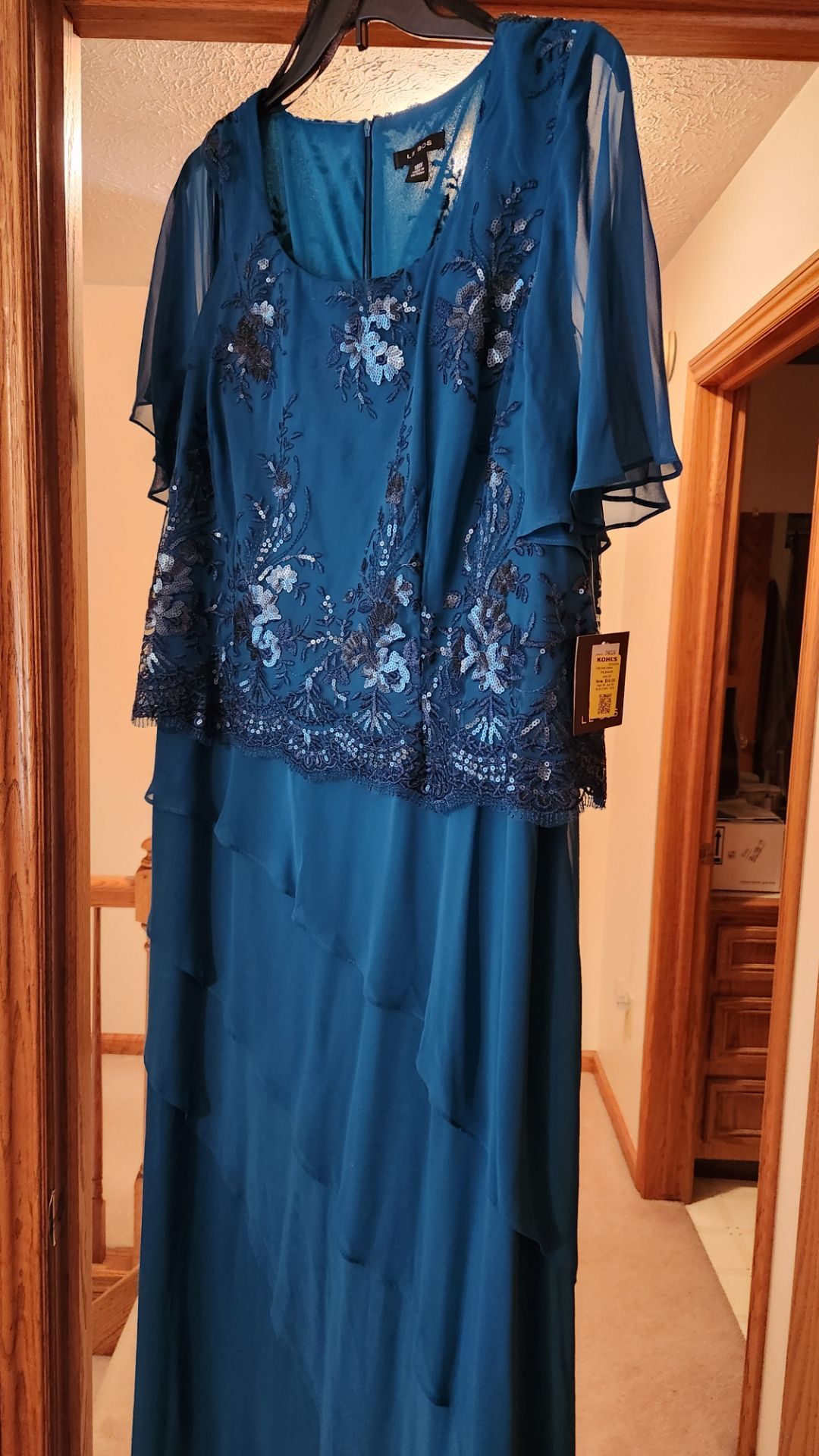 New teal sequin formal dress size 18W