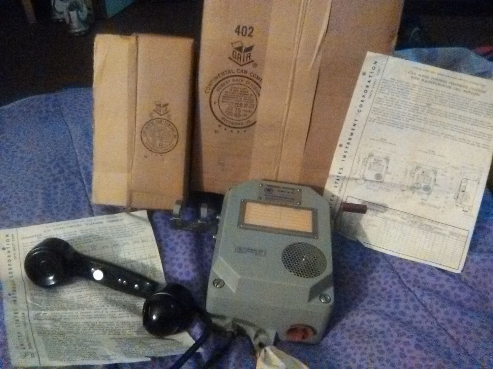 U.S.I. Sound Powered Telephone Stations w/ Magneto Howler Call Signaling and Handset