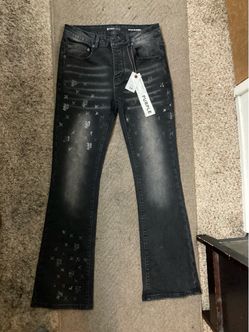 Rhinestone Flare Purple Jeans