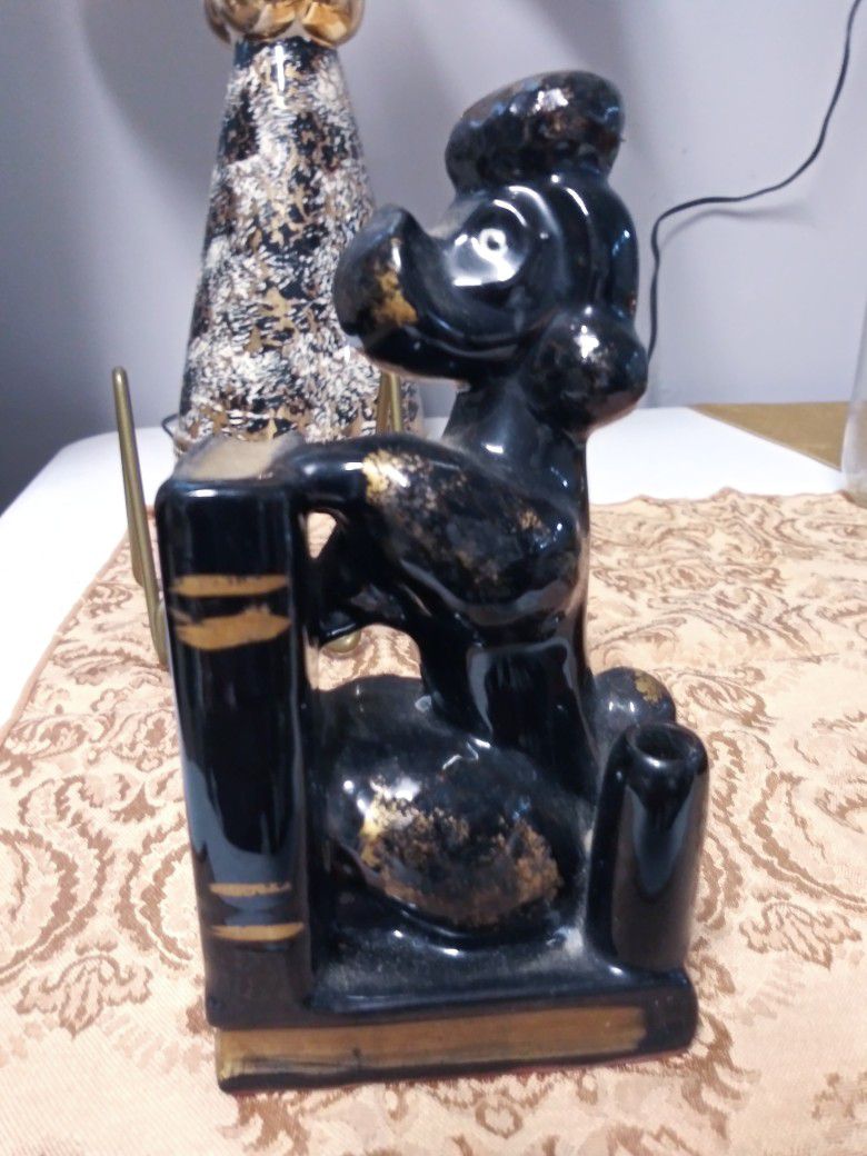 Vintage Poodle Bookend Clay Where