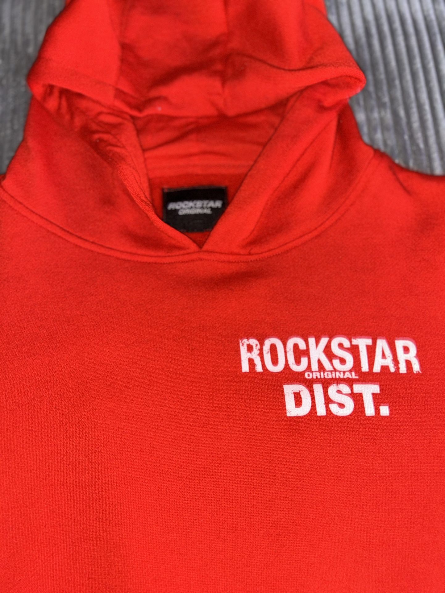 Red RockStar Dist Hoodie 12Y