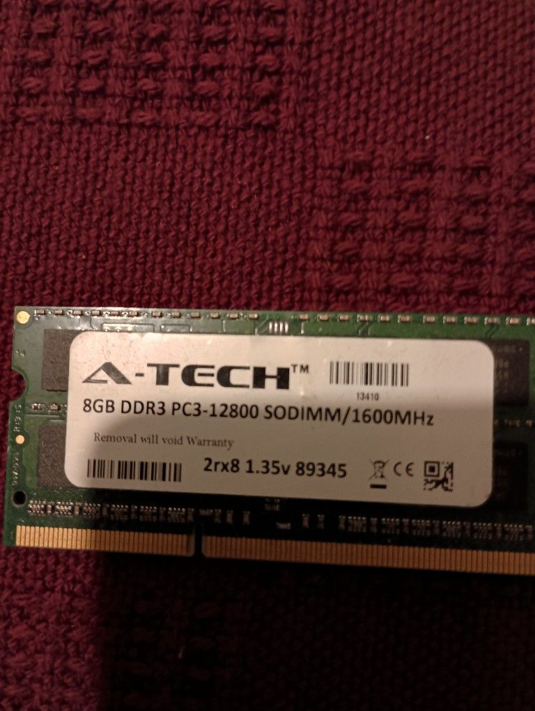 A-Tech Memory Stick 8GB DDR3 PC3-12800 SODIMM
