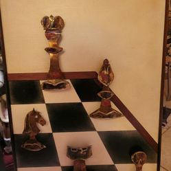 3D CHESSBOARD METAL ART SCULPTURE AND PAINTING BY Alex  Kovacs Circa 1974