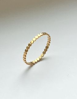 14K Gold Filled Vintage Rings Women Minimalist Thin Bead Ring Unique