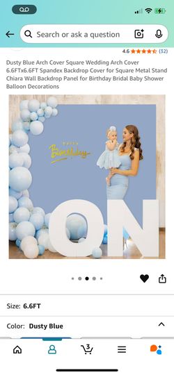 Blue Arch Cover for Square Arch (Arch not included) 6.6FTx6.6FT Spandex Backdrop for Square Metal Stand for Birthday Wedding