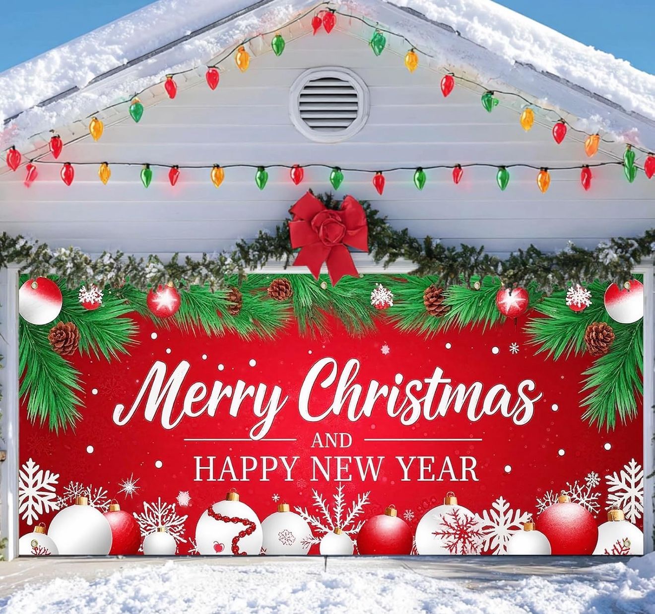 Merry Christmas Garage Door Banner/Cover