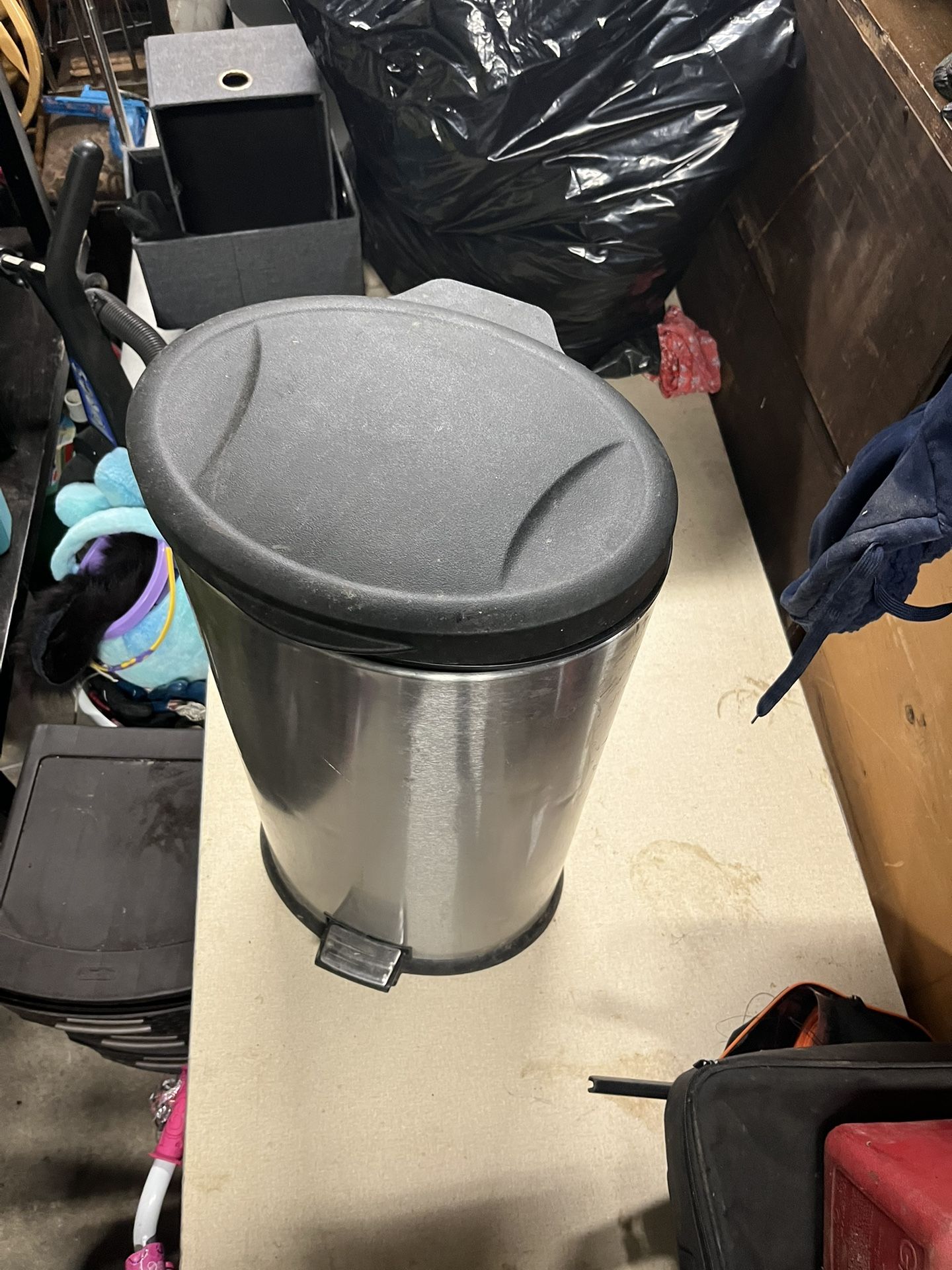 Black And Silver Trashcan