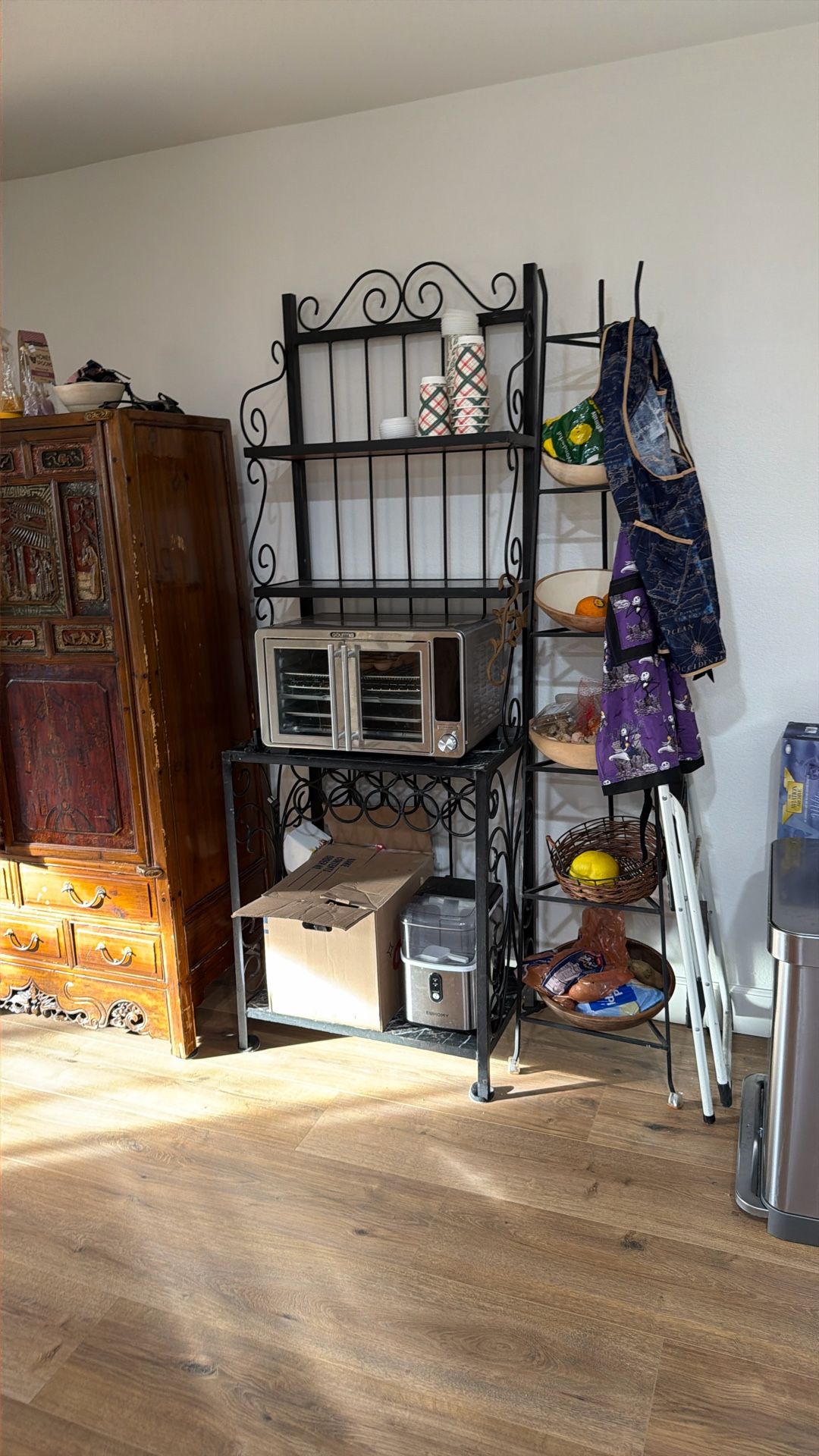 Bakers Rack Solid Steel With Marble