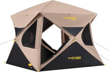 FanttikOutdoor Alpha C4 Ultra Camping Tent 4 Person Pop Up Instant Cabin Setup in 60 Seconds Portable Hub Tent with Rainfly & Windproof for Outdoor Ca