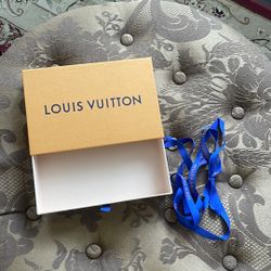 Louis vuitton gift box size 8x5.5x2 inches new with blue ribbon