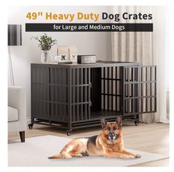 New 49" Heavy Duty Dog Crate Furniture for Large and Medium Dogs