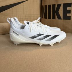 Adidas Men’s Size 12 ADIZERO ELECTRIC+ FOOTBALL CLEATS White/Black IH7451 NEW