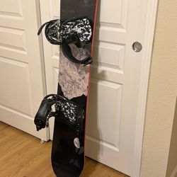 156cm Snowboard with Bindings + Bag — Used, Great Condition