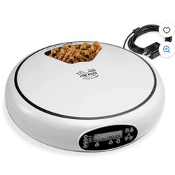 Arf Pets Automatic Pet Feeder, 5 Meal Food Dispenser for Dogs, Cats & Small Animals